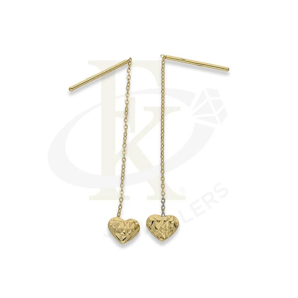 Gold Heart Shaped Tic-Tac Earrings 18Kt - Fkjern18K2219