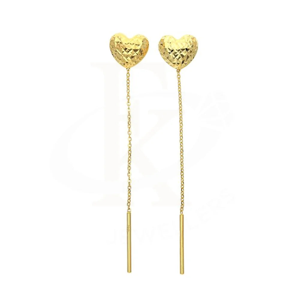 Gold Heart Shaped Tic-Tac Earrings 18Kt - Fkjern18K2447