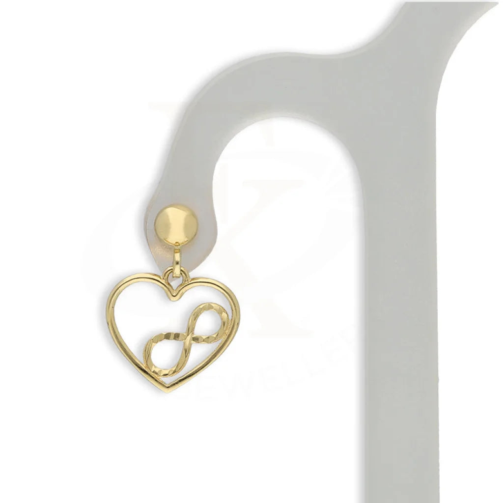 Gold Heart Shaped With Infinity Pendant Set (Necklace And Earrings) 18Kt - Fkjnklst18K5557 Sets