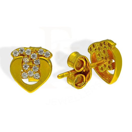 Gold Heart Stud Earrings 18Kt - Fkjern18K2631