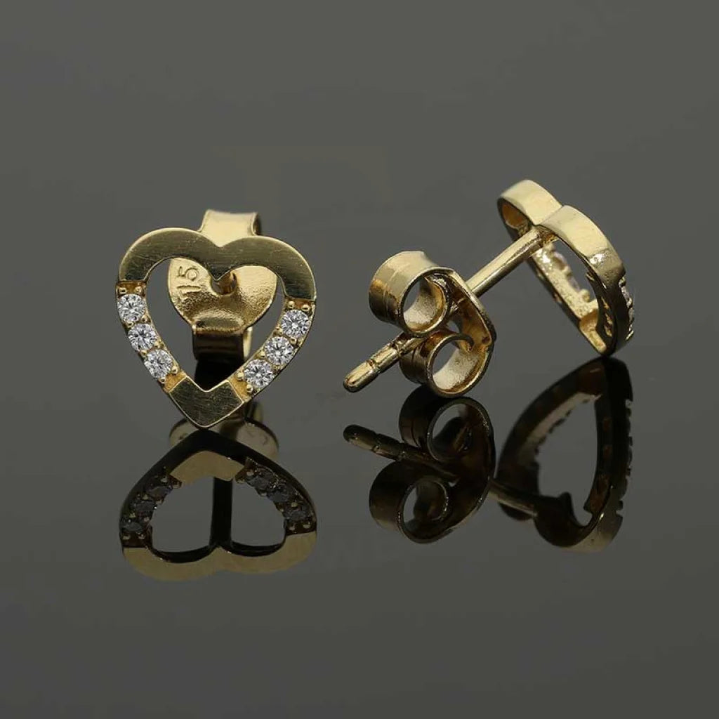 Gold Heart Stud Earrings 18Kt - Fkjern18K2656