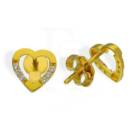 Gold Heart Stud Earrings 18Kt - Fkjern18K2656