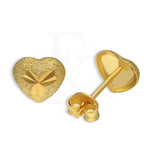 Gold Heart Stud Earrings 18Kt - Fkjern18K3101