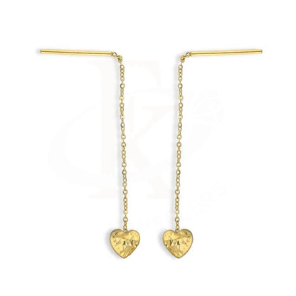 Gold Heart Tic Tac Drop Earrings 18Kt - Fkjern18K3104