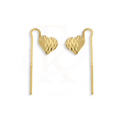 Gold Heart Tic-Tac Drop Earrings 22Kt - Fkjern22K5085