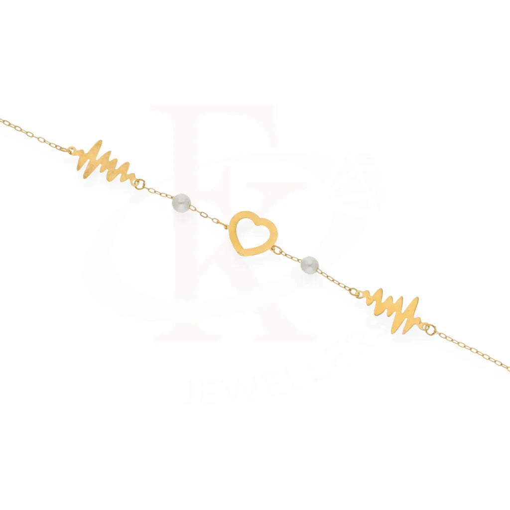 Gold Heart With Heartbeat Bracelet 21Kt - Fkjbrl21Km7954 Bracelets