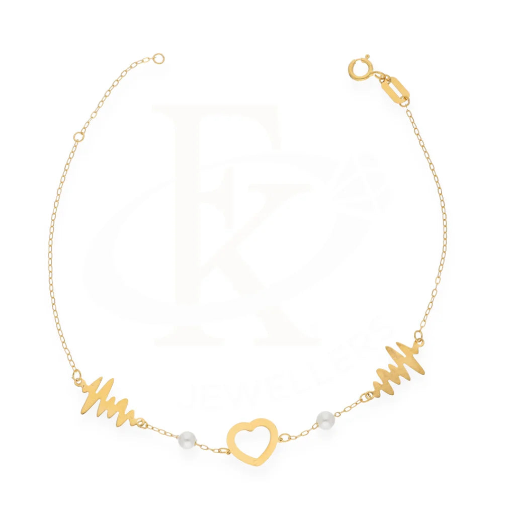 Gold Heart With Heartbeat Bracelet 21Kt - Fkjbrl21Km7954 Bracelets