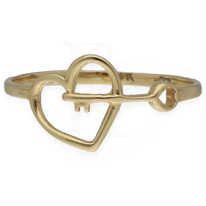 Gold Heart With Key Shaped Ring 18Kt - Fkjrn18K7344 Rings