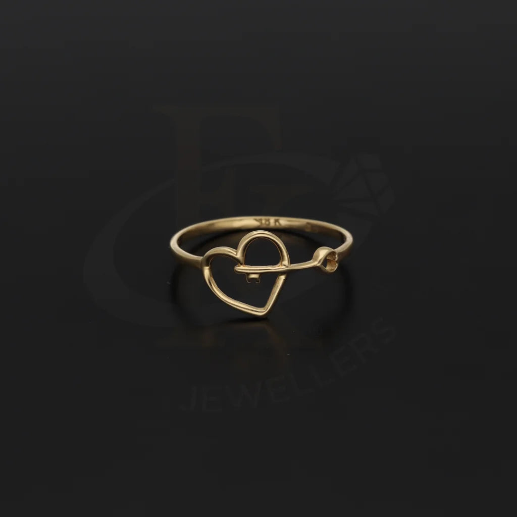 Gold Heart With Key Shaped Ring 18Kt - Fkjrn18K7344 Rings