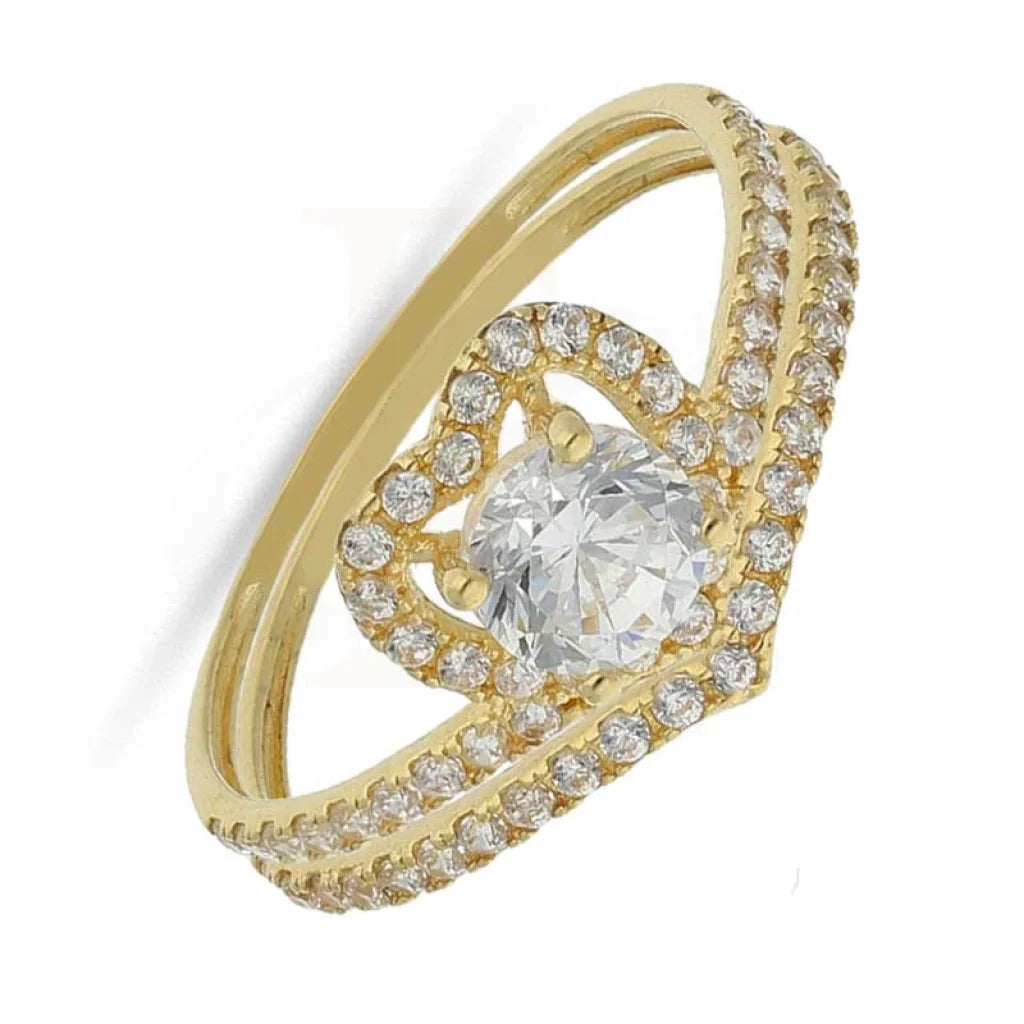 Gold Heart With Solitaire Twins Ring 18Kt - Fkjrn18K3780 Rings