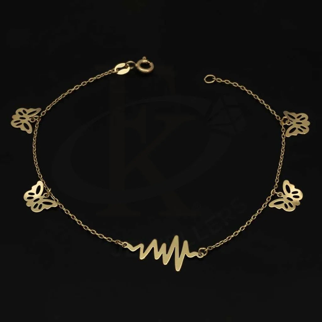 Gold Heartbeat And Butterfly Bracelet 18Kt - Fkjbrl18K2992 Bracelets