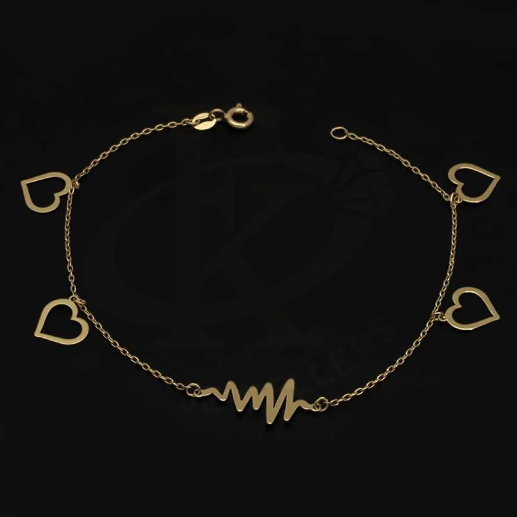 Gold Heartbeat And Hearts Bracelet 18Kt - Fkjbrl18K2993 Bracelets