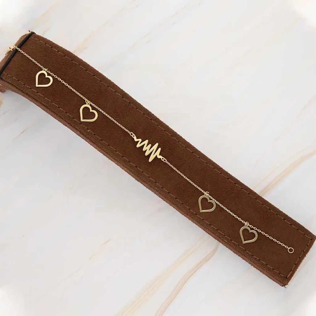 سوار ذهبي عيار ١٨ قيراطًا بتصميم نبضات القلب والقلوب - Fkjbrl18K18