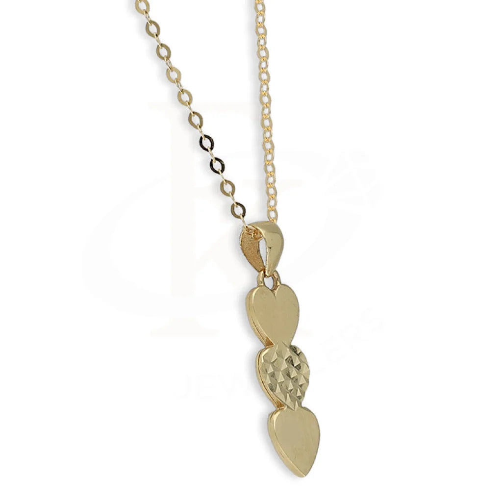 Gold Hearts Pendant Set (Necklace Earrings And Ring) 18Kt - Fkjnklst18K5558 Sets
