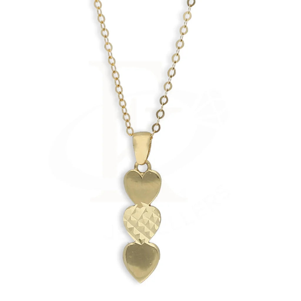 Gold Hearts Pendant Set (Necklace Earrings And Ring) 18Kt - Fkjnklst18K5558 Sets