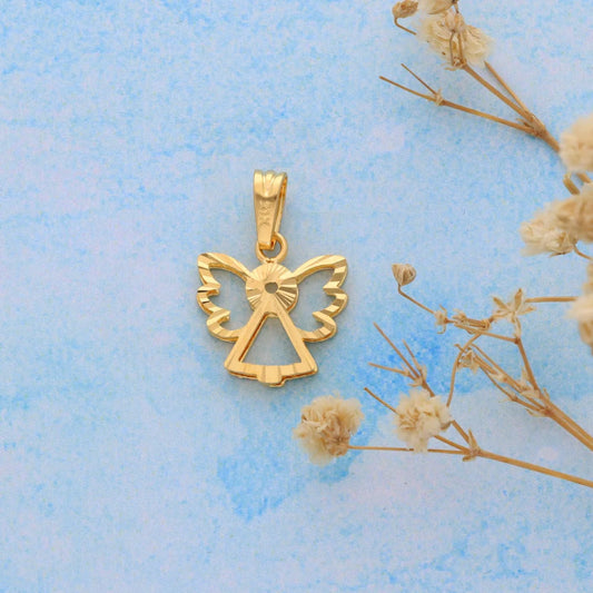 Gold Hollow Angel Shaped Pendant 21Kt - Fkjpnd21Km8529 Pendants