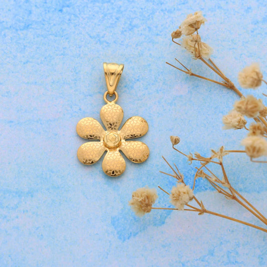 Gold Hollow Flower Shaped Pendant 21Kt - Fkjpnd21Km8531 Pendants