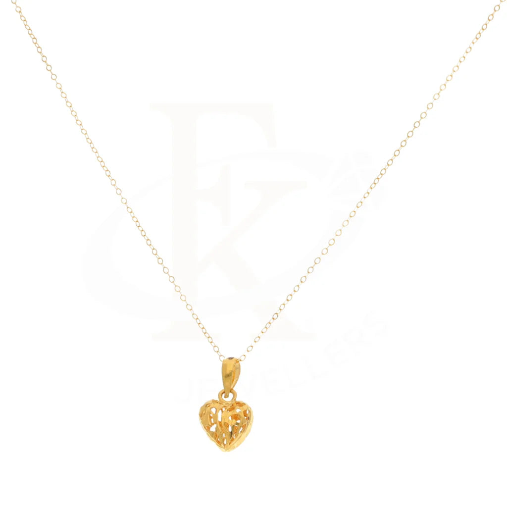 Copy Of Gold Hollow Heart Shaped Pendant 21Kt - Fkjnkl21Km8656 Pendants