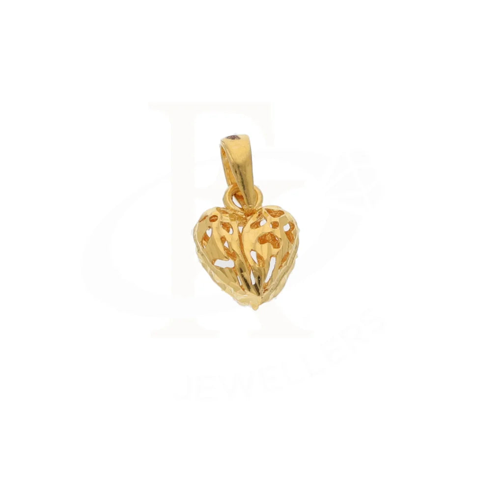 Gold Hollow Heart Shaped Pendant 21Kt - Fkjpnd21Km8616 Pendants