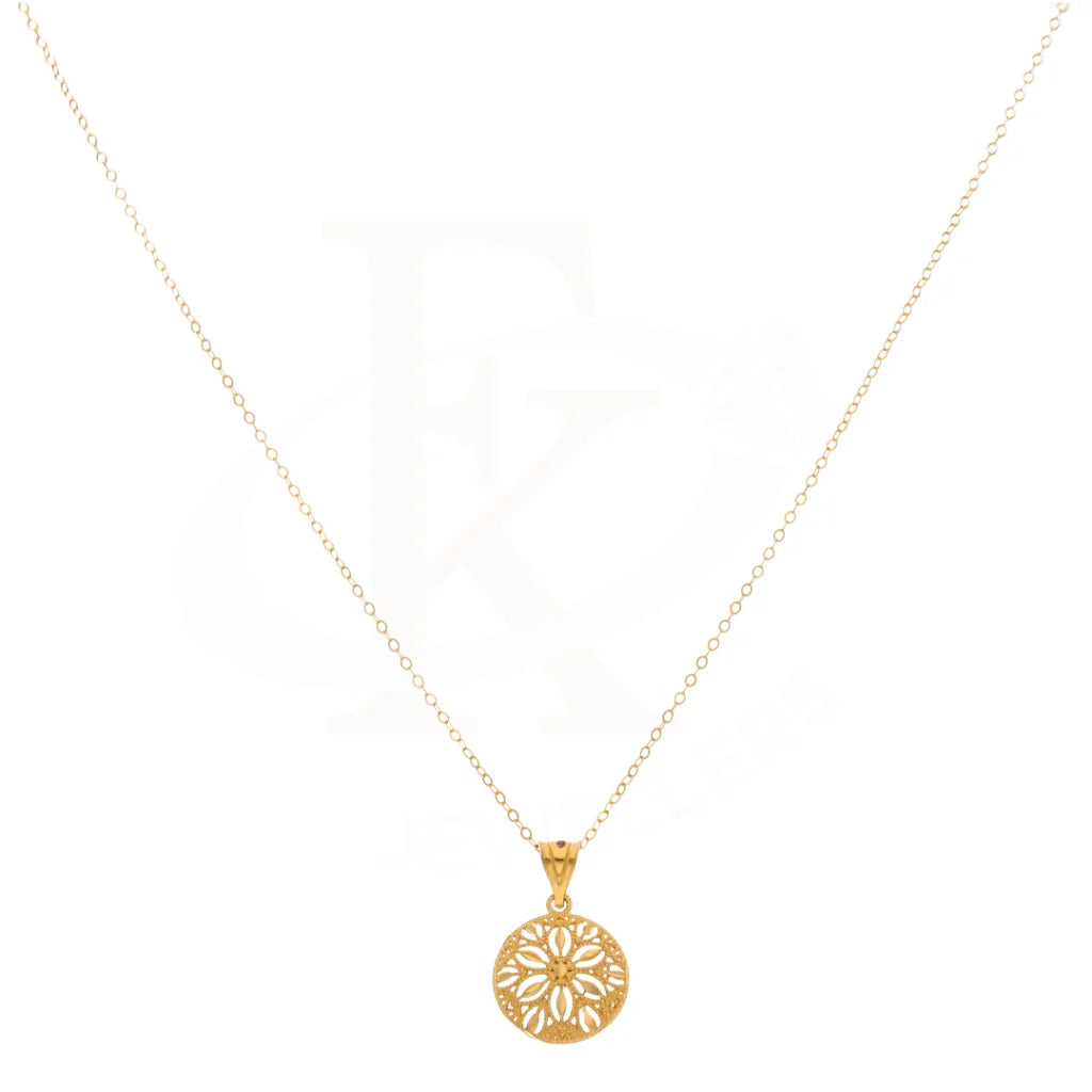 Gold Hollow Round Shaped Necklace 21Kt - Fkjnkl21Km8523 Necklaces