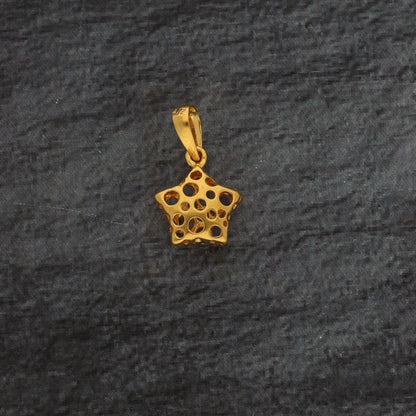Gold Hollow Star Shaped Pendant 21Kt - Fkjpnd21Km8615 Pendants