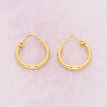 Gold Hoop Earrings 18Kt - Fkjern18K3171