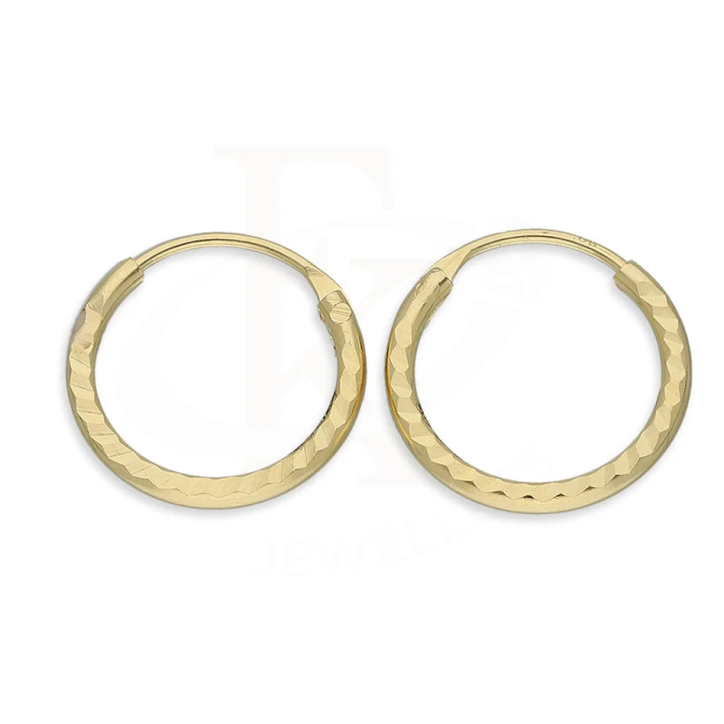 Gold Hoop Earrings 21Kt - Fkjern18K5114