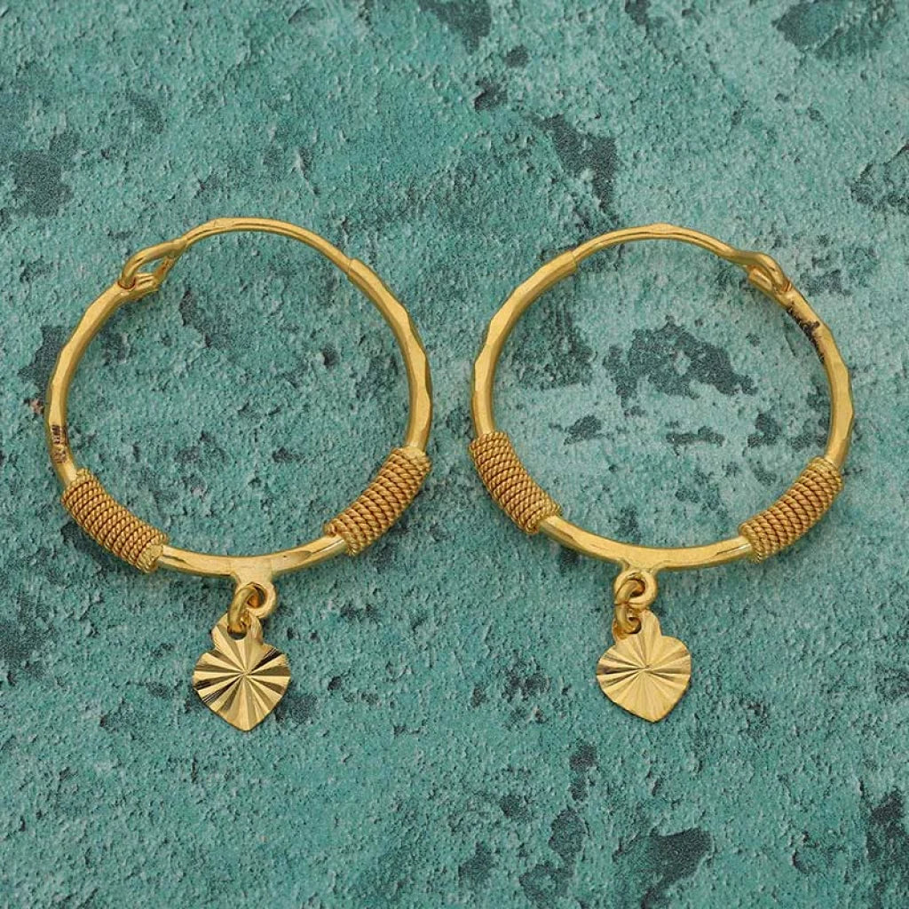 Gold Hoop Earrings 22Kt - Fkjern22K2695