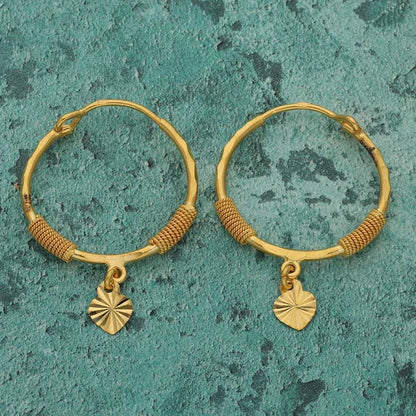 Gold Hoop Earrings 22Kt - Fkjern22K2695