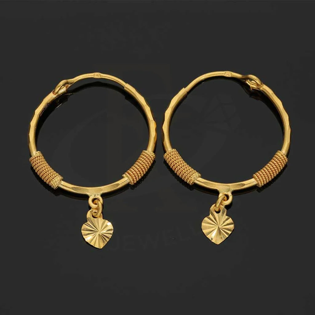 Gold Hoop Earrings 22Kt - Fkjern22K2695