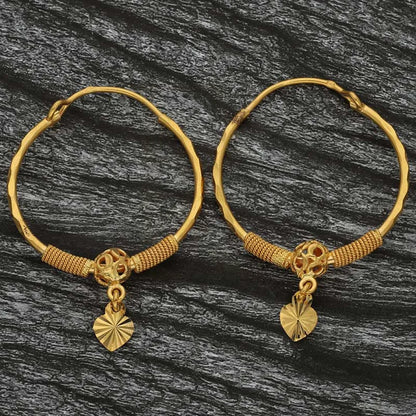 Gold Hoop Earrings 22Kt - Fkjern22K2697