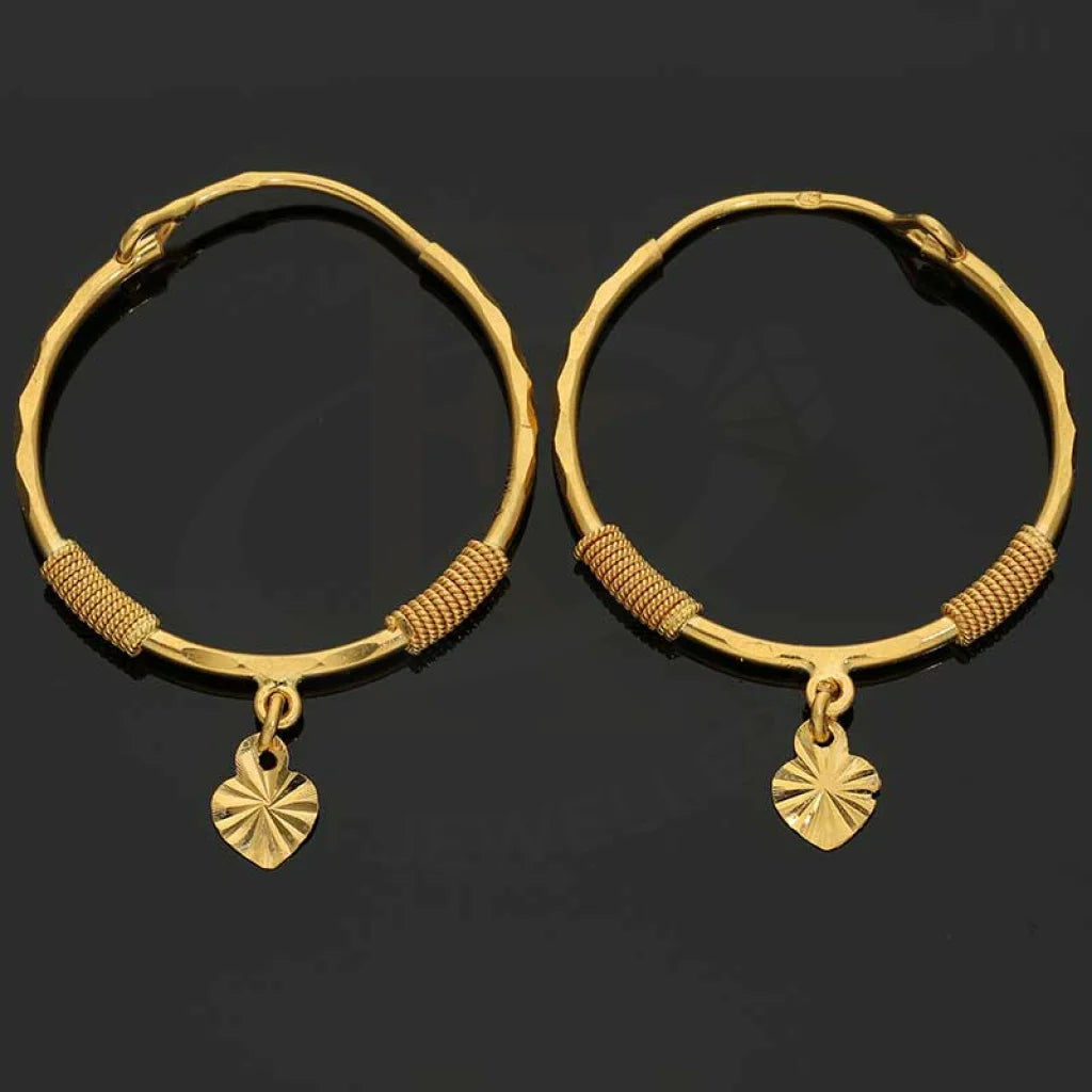 Gold Hoop Earrings 22Kt - Fkjern22K2701