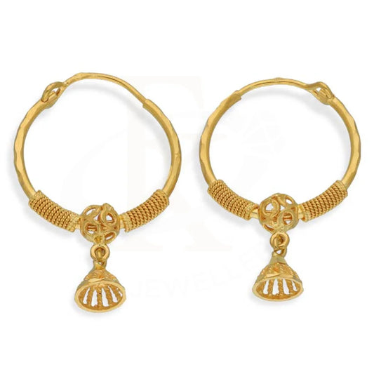 Gold Hoop Earrings 22Kt - Fkjern22K2702