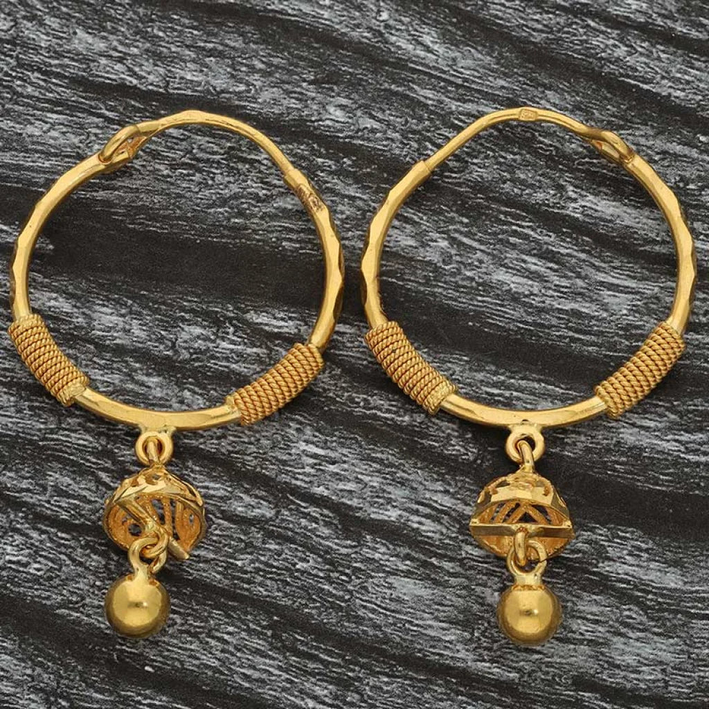 Gold Hoop Earrings 22Kt - Fkjern22K2704