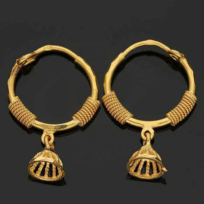 Gold Hoop Earrings 22Kt - Fkjern22K2711