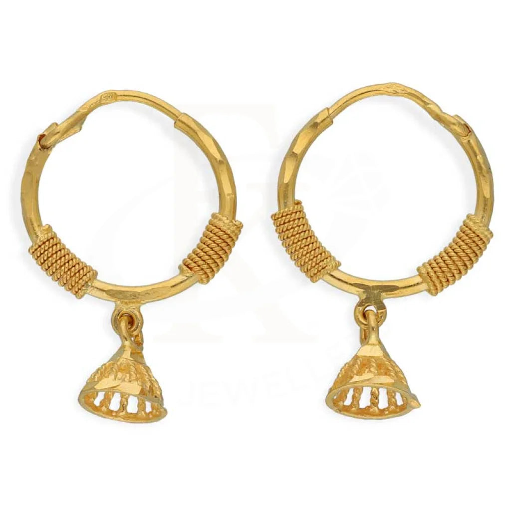 Gold Hoop Earrings 22Kt - Fkjern22K2711