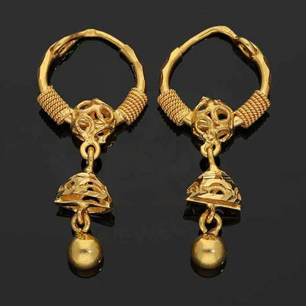 Gold Hoop Earrings 22Kt - Fkjern22K2712