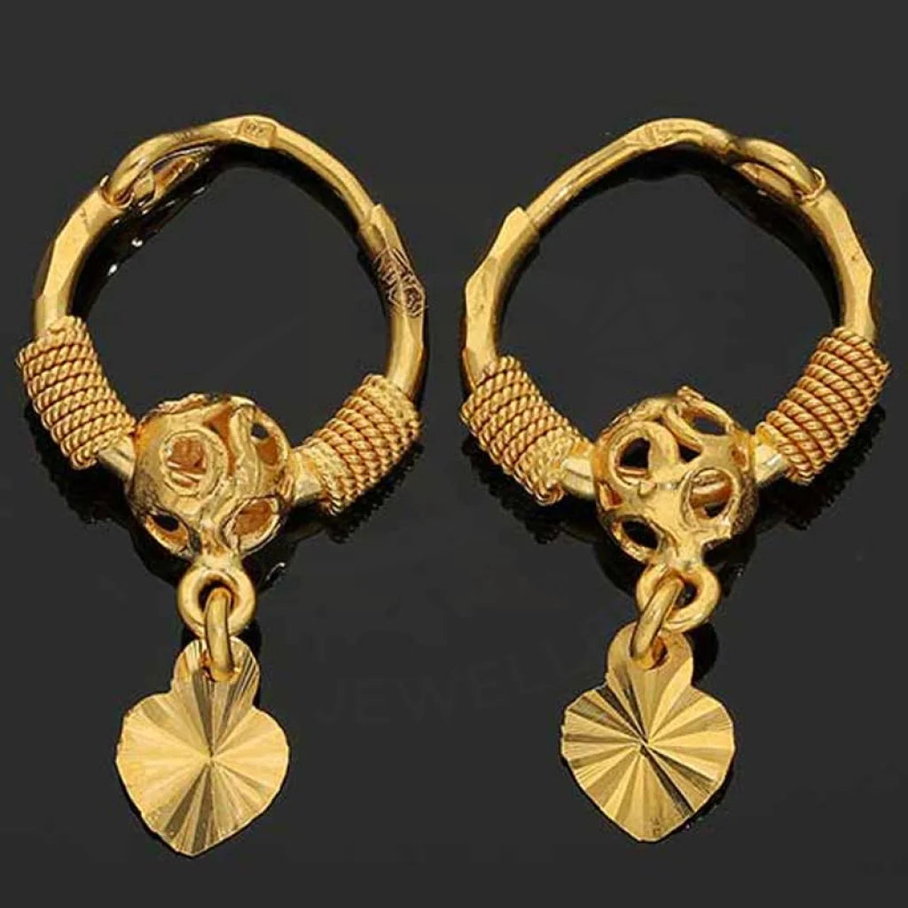 Gold Hoop Earrings 22Kt - Fkjern22K2714