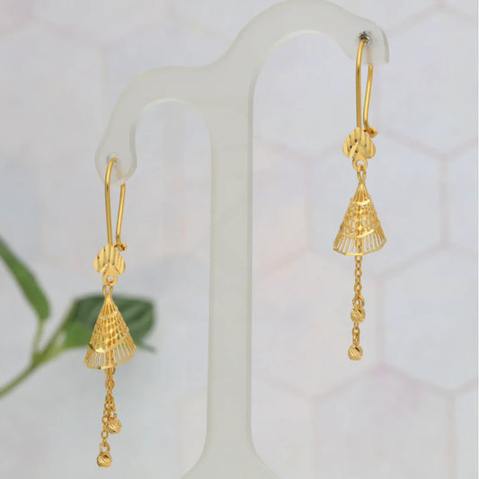 Gold Hoop Earrings (Ear Bali) 21Kt - Fkjern21Km8441