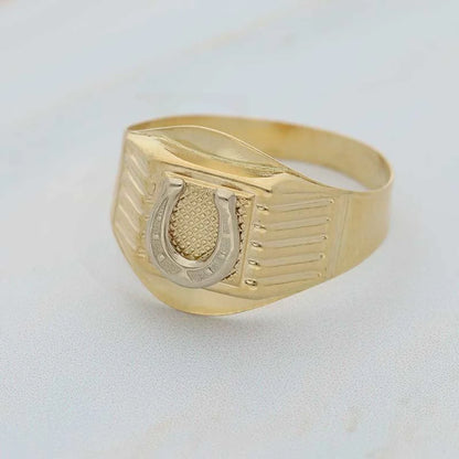 Gold Horse Shoe Mens Ring 18Kt - Fkjrn18K3814 Rings