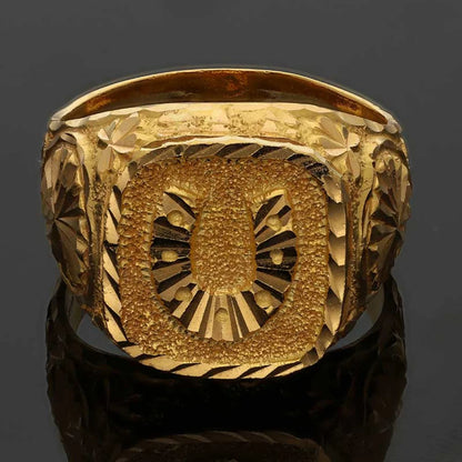 Gold Horse Shoe Mens Ring 22Kt - Fkjrn22K3457 Rings