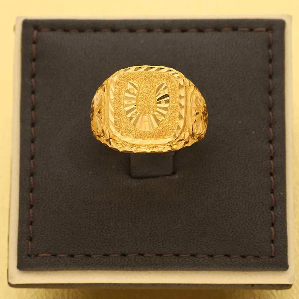 Gold Horse Shoe Mens Ring 22Kt - Fkjrn22K3457 Rings