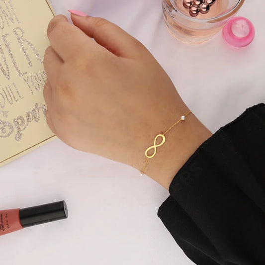 Gold Infinity Bracelet 21Kt - Fkjbrl21Km5388 Bracelets