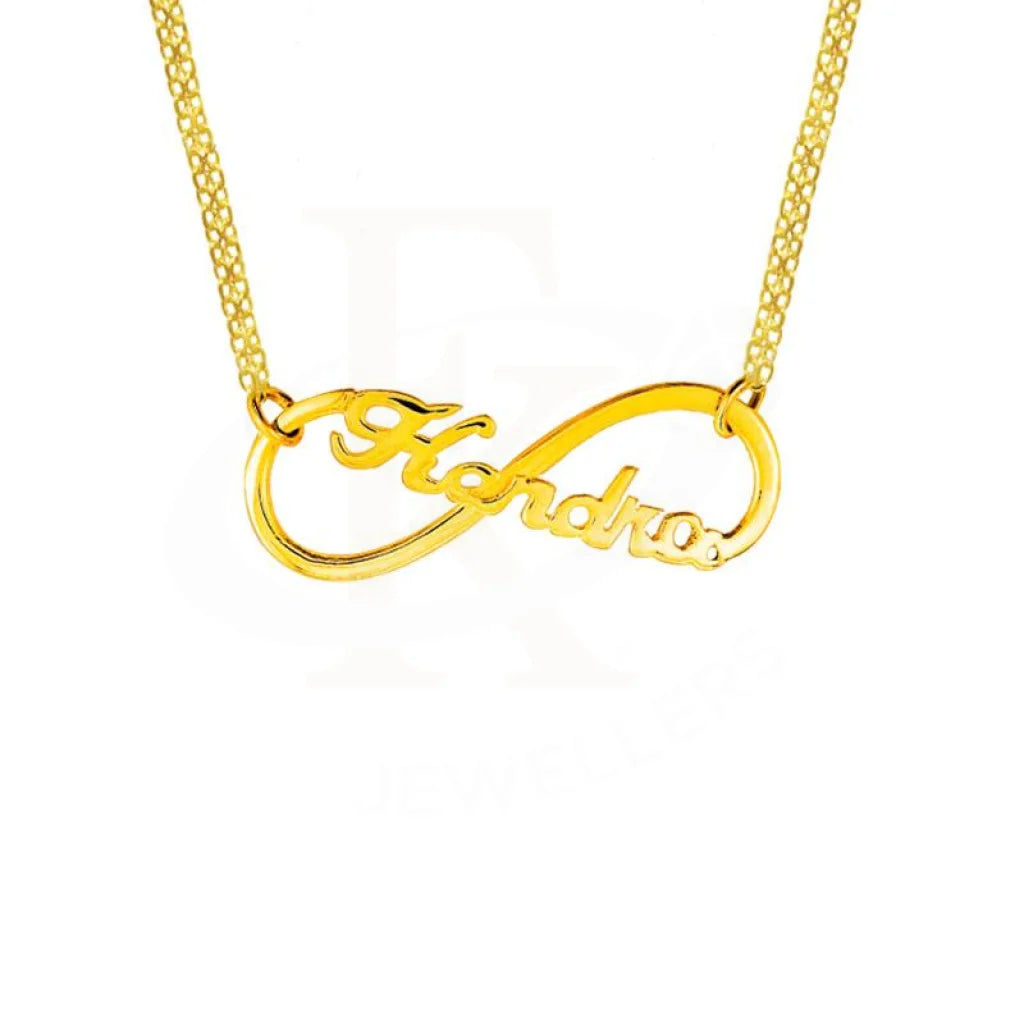 Gold Infinity Name Necklace 18Kt - Fkjnkl1935 Flat Necklaces