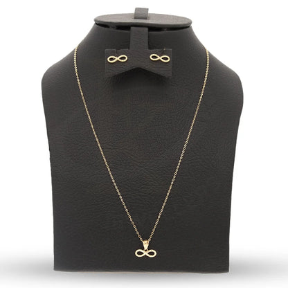 Gold Infinity Pendant Set (Necklace And Earrings) 18Kt - Fkjnklst18K5556 Sets