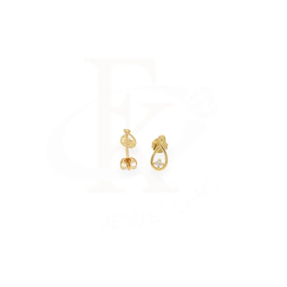 Gold Infinity Shaped Stud Earrings 18Kt - Fkjern18K7839