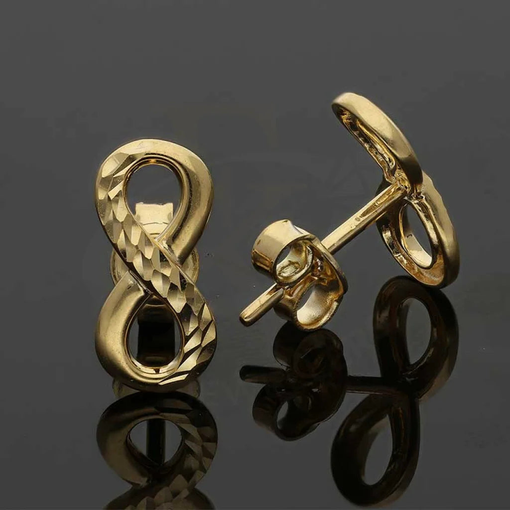 Gold Infinity Stud Earrings 18Kt - Fkjern18K2835