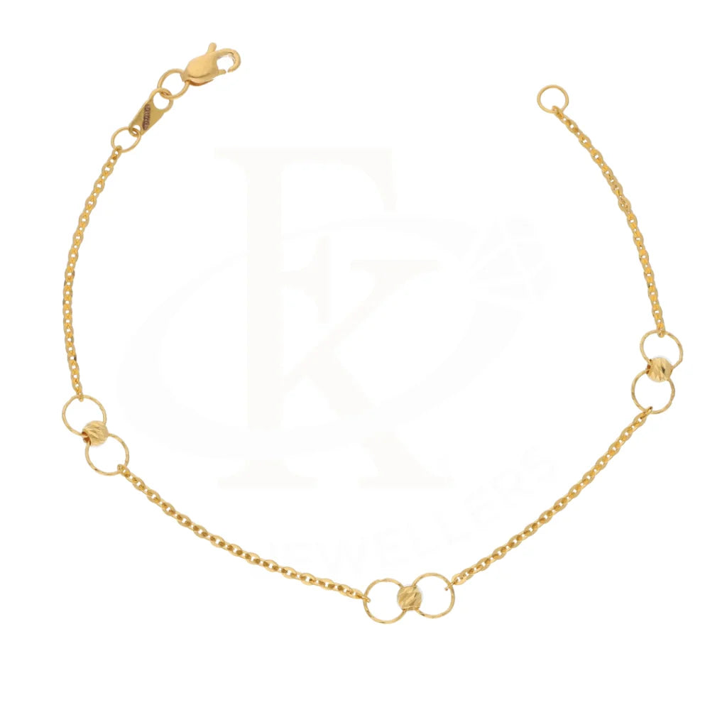 Gold Interlocking Ring Bracelet 21Kt - Fkjbrl21Km8635 Bracelets