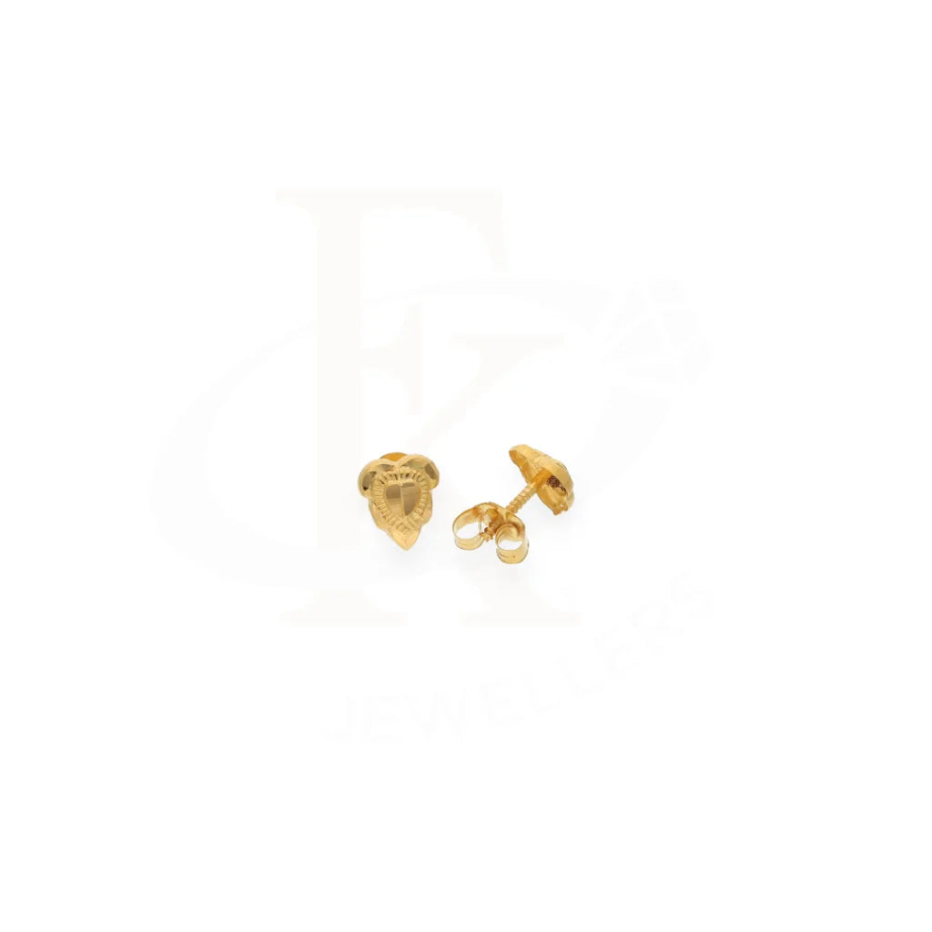 Gold Irregular Heart Shaped Earrings 18Kt - Fkjern18K8234