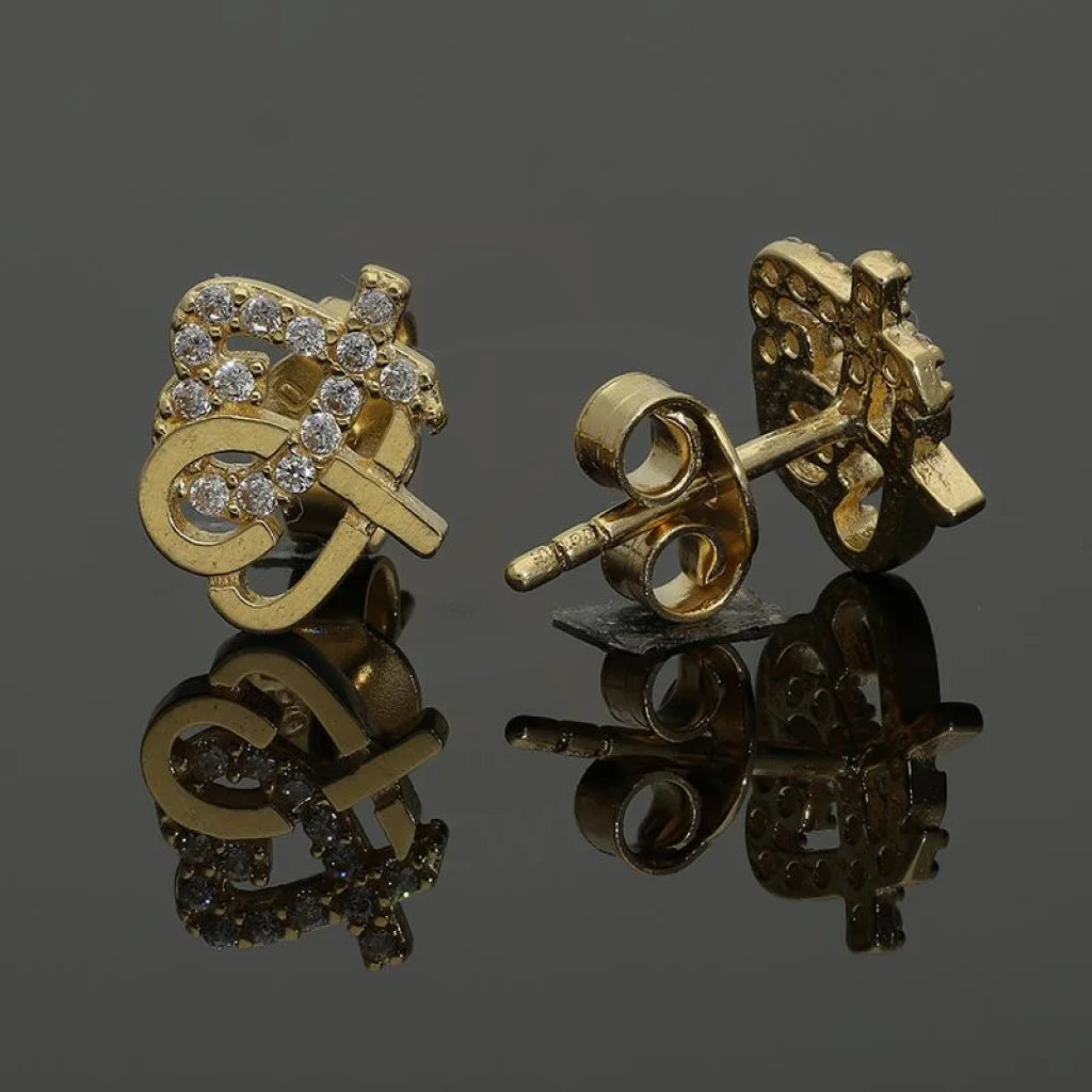 Gold Knot Stud Earrings 18Kt - Fkjern18K2640